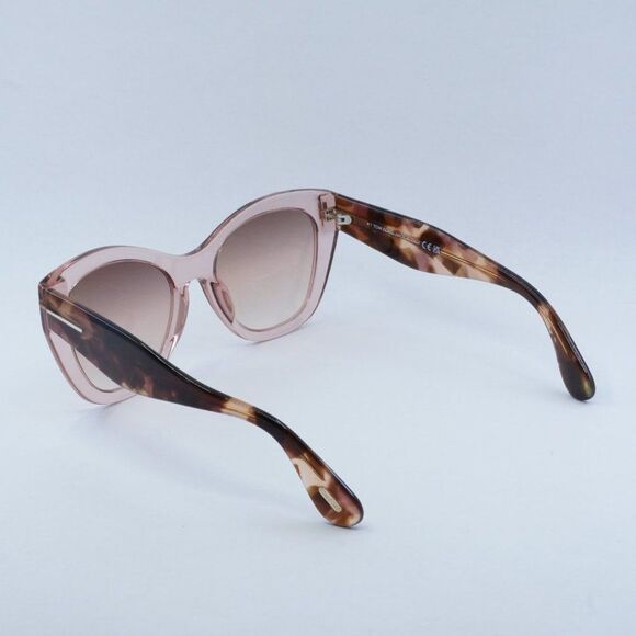 Tom Ford Cara FT0940 72G Sunglasses Transparent Pink/Havana Frame, Brown Lenses - Picture 5 of 10
